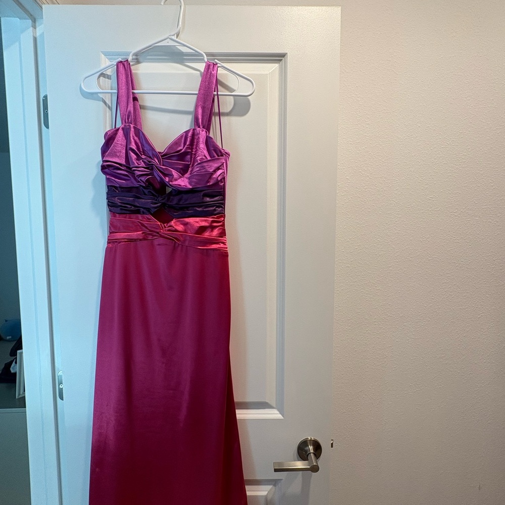 Elegant Pink and Purple Evening Gown